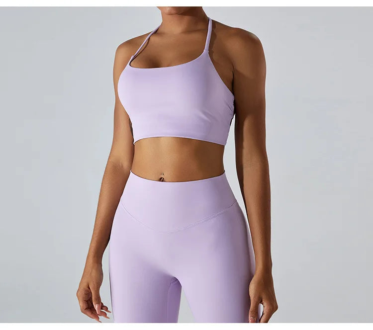 Cross Back Strappy Seamless Bralette Soft Nylon Spandex