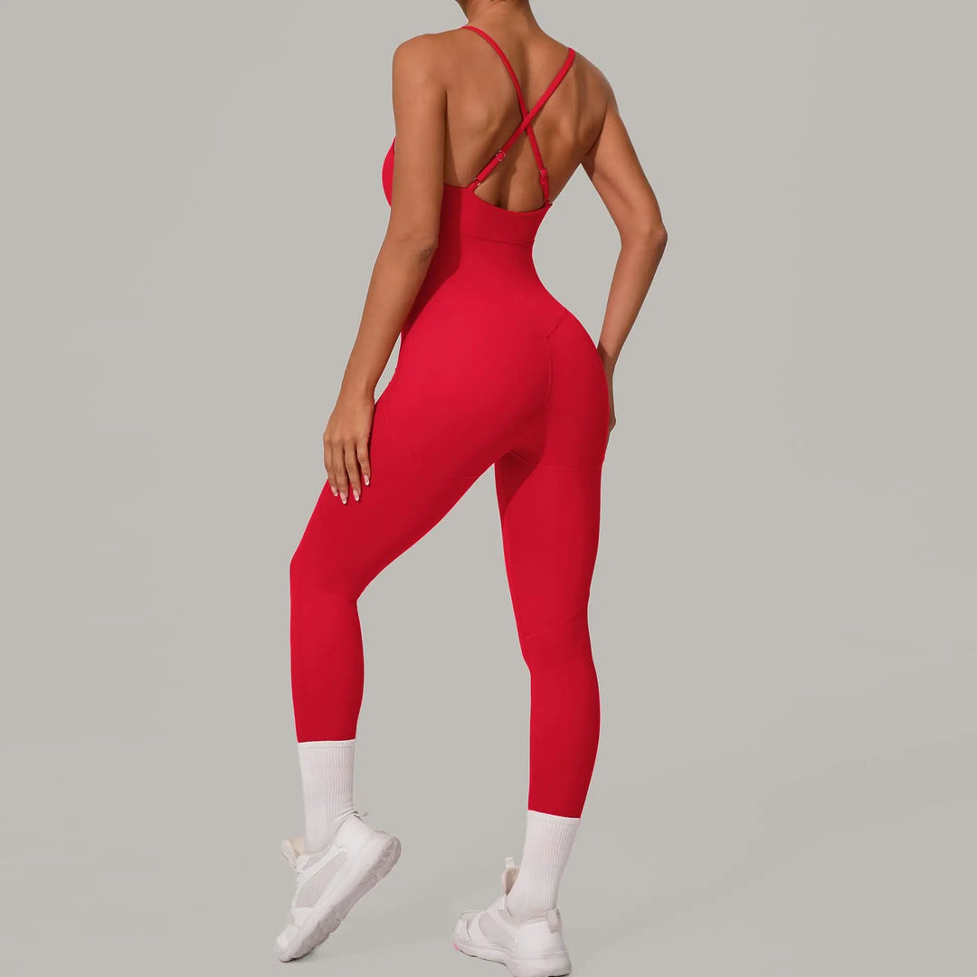 Luxe Sleeveless Yoga Jumpsuit Nylon Spandex