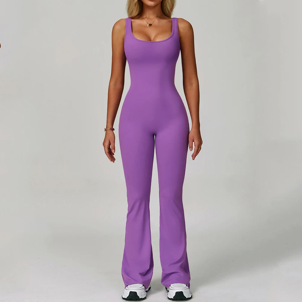 Contoured Back Zip Jumpsuit With Seamless Performance