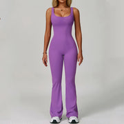 Contoured Back Zip Jumpsuit With Seamless Performance
