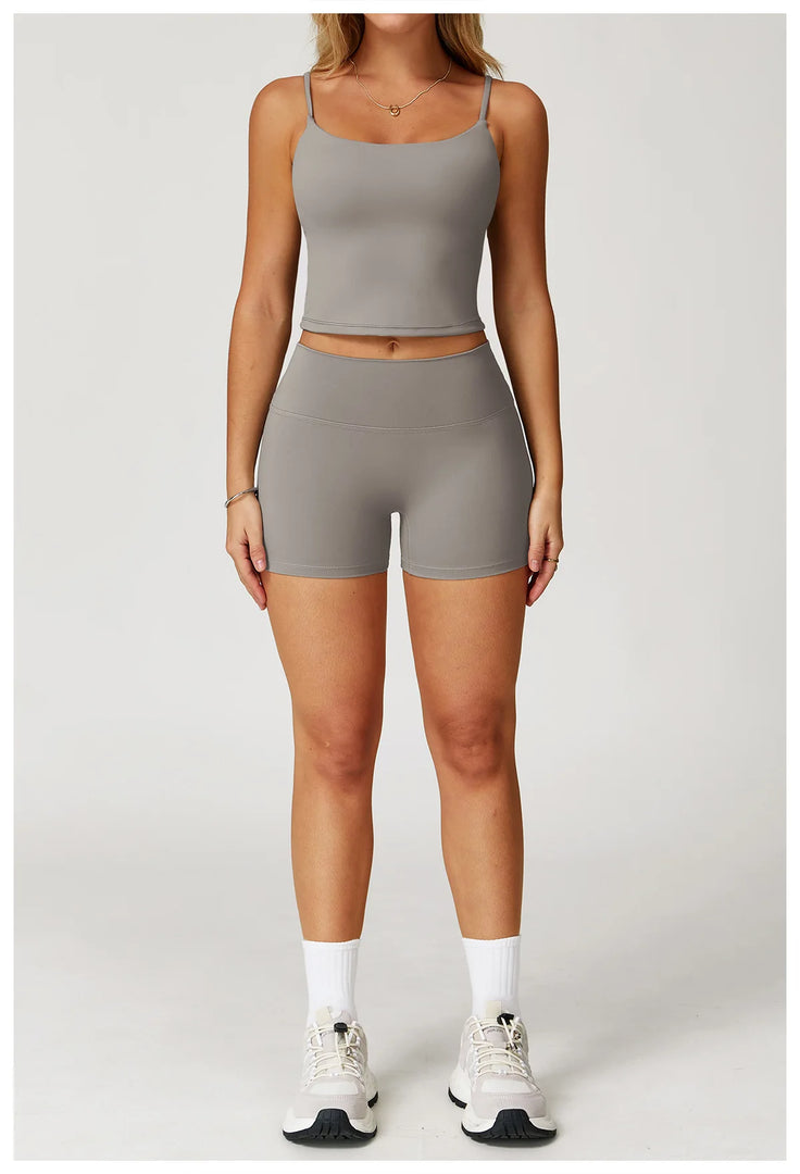 Performance Contour Seamless Two Piece Yoga Bra Set Nylon