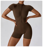 Load image into Gallery viewer, Seamless Contour Zippered Yoga Bodysuit Performance
