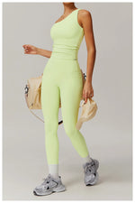 Load image into Gallery viewer, Single Shoulder Sport Bra Sculpt Contour Breathable
