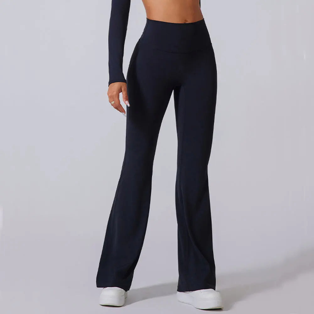 High Waist Contoured Flared Soft Leggings With Coverage