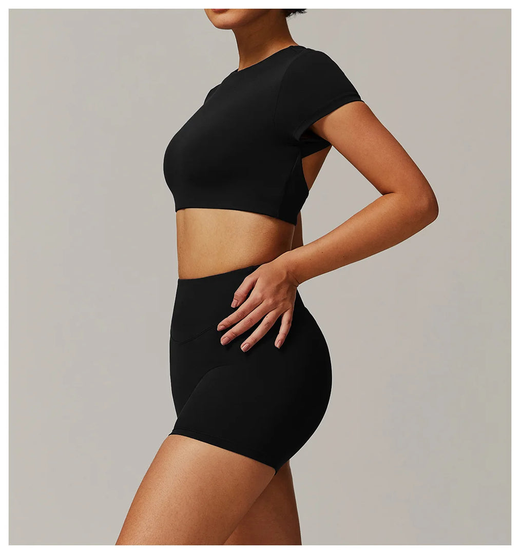 Contour Yoga Cropped Top Short Sleeve Performance Pro