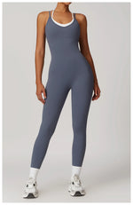 Load image into Gallery viewer, Color Blocking Seamless Yoga Jumpsuit Exquisite Fit
