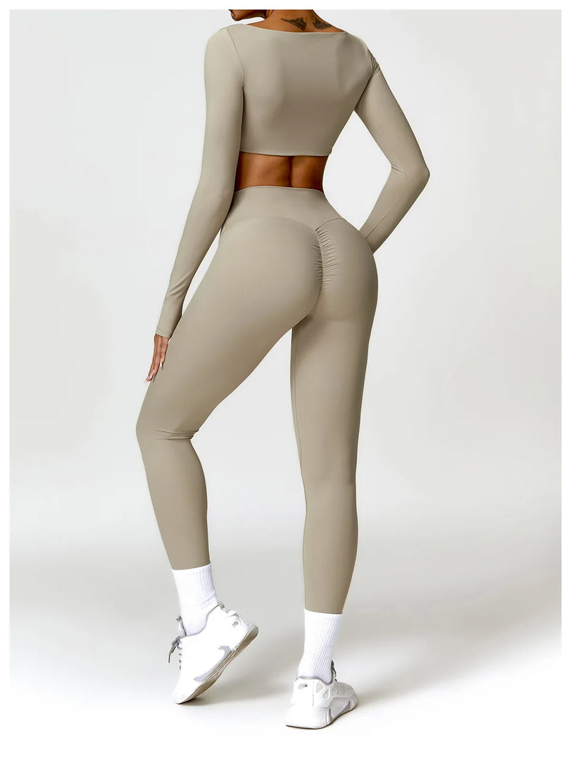 Luxurious High-Waist Contour Seamless Leggings Scrunch