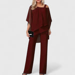 Load image into Gallery viewer, Women's Two Piece Set Off Shoulder Cape Top Wide Leg Pants Formal Style
