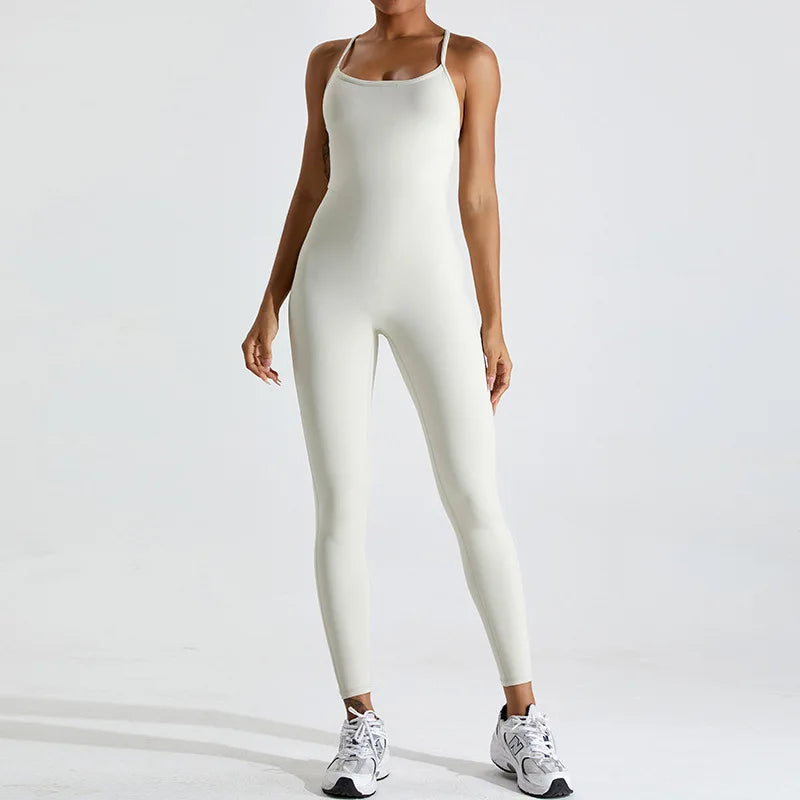 Backless Contour Yoga Jumpsuit Seamless Performance Wear