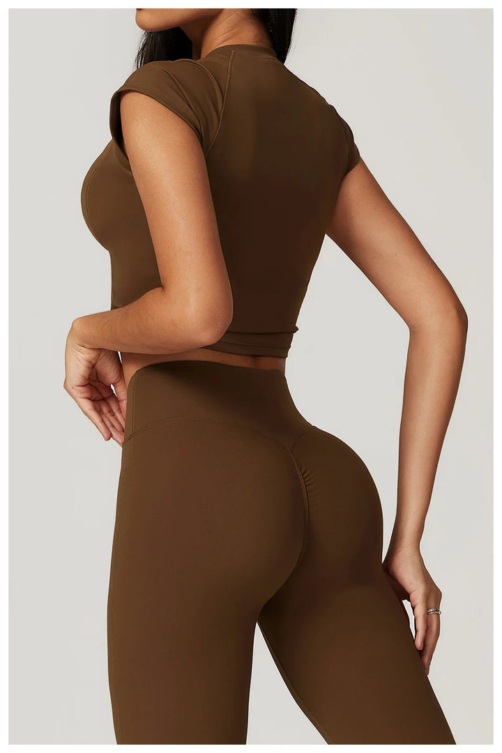 Breathable Seamless Studio Tee Nylon Knit For Running