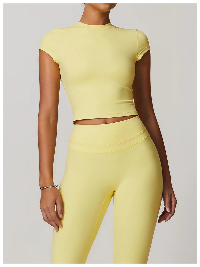 Performance Contoured Seamless Yoga Shirt Quick Dry