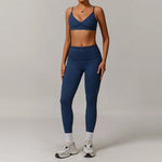 Load image into Gallery viewer, 2 Piece Seamless Contour Yoga Set Nylon Spandex Blend
