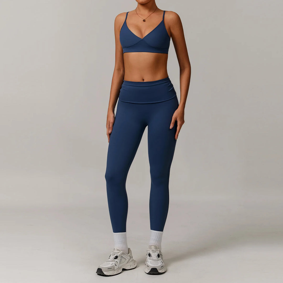 2 Piece Seamless Contour Yoga Set Nylon Spandex Blend