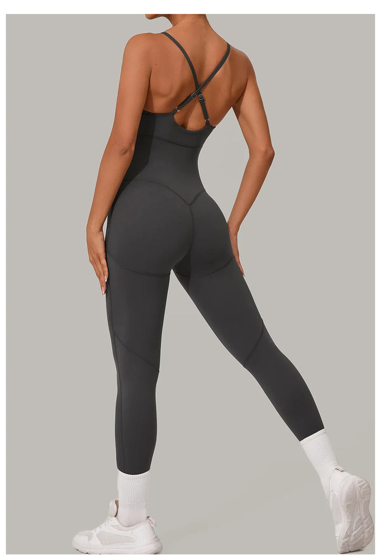 Luxe Sleeveless Yoga Jumpsuit Nylon Spandex
