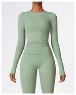 Load image into Gallery viewer, Seamless Sculpted Yoga Core Set Leggings Ribbed Contour
