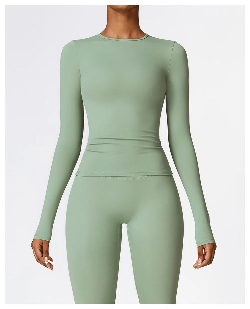 Seamless Sculpted Yoga Core Set Leggings Ribbed Contour