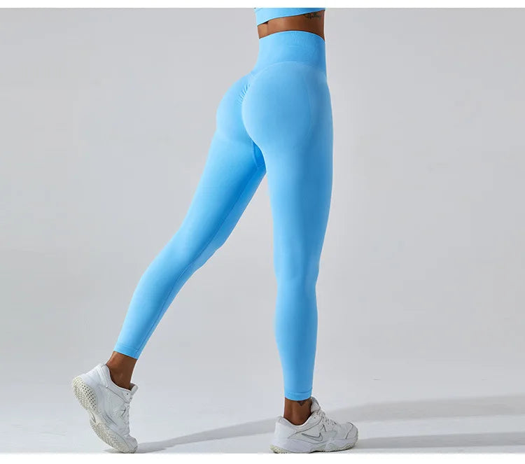 Seamless High Waist Leggings Moisture Wicking Contour