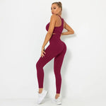 Load image into Gallery viewer, Seamless Contour Two Piece Yoga Set Performance Wear
