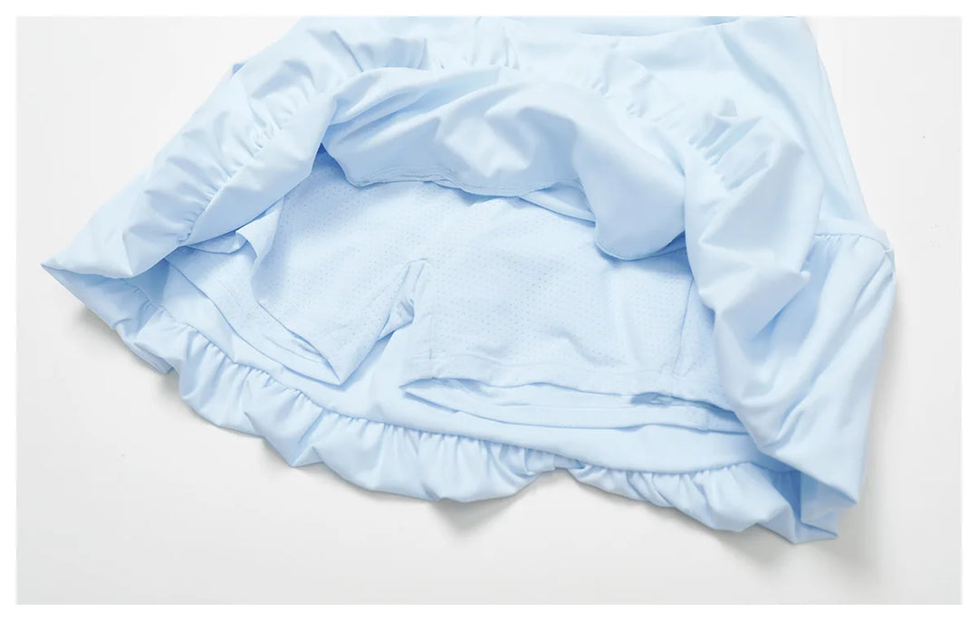 High Waist Tennis Skirt With Breathable Pockets Nylon