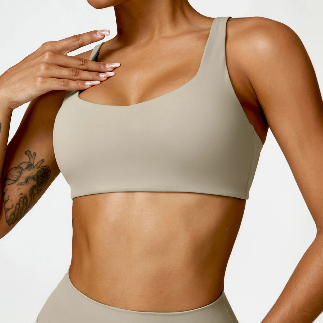 Contoured Padded Sling Seamless Sports Bra Quick Dry