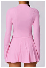 Load image into Gallery viewer, Luxurious Contoured Yoga Set Zippered Front Seamless Nylon
