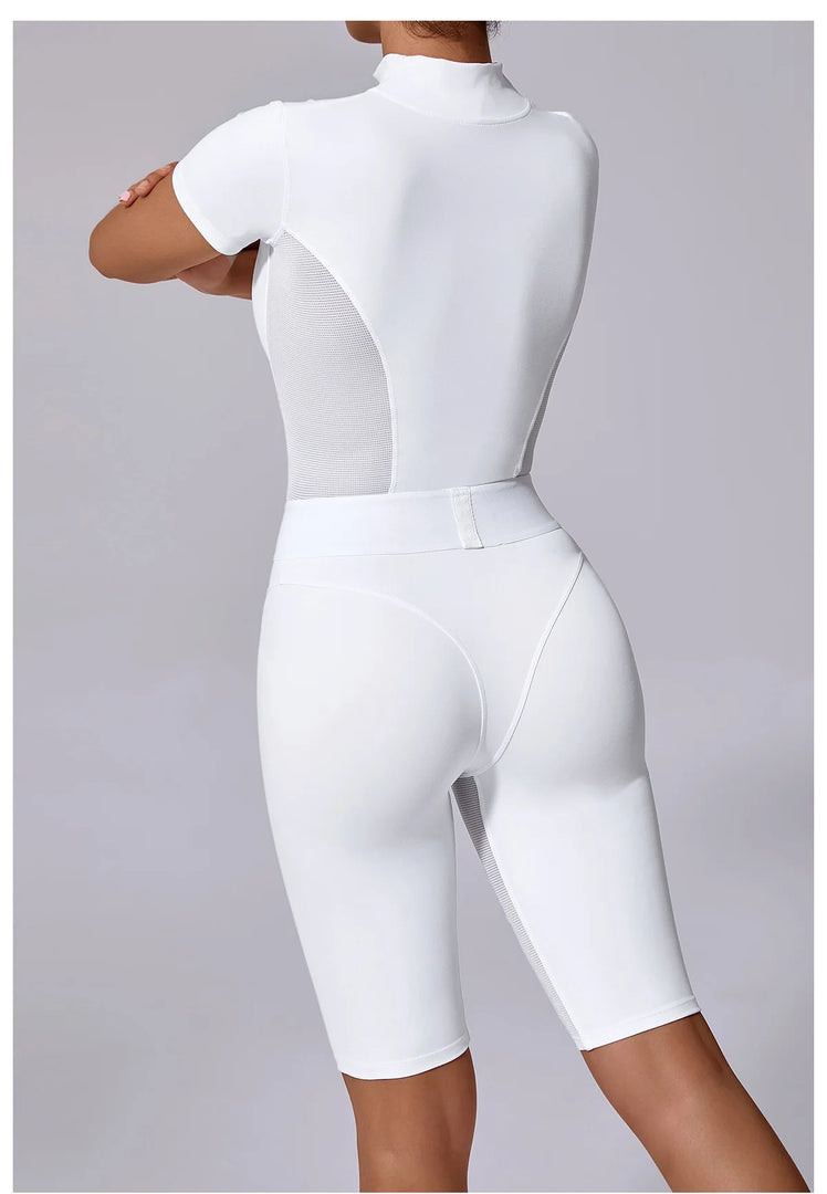 Seamless Zippered Contour Yoga Bodysuit for Performance
