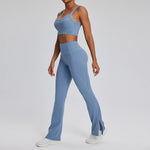 Load image into Gallery viewer, Contour Stretch Athleisure Bell Bottoms Set Nylon Spandex
