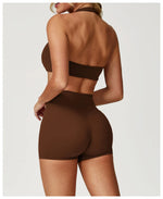 Load image into Gallery viewer, Contour Seamless Yoga Bra Hanging Neck Nylon Spandex
