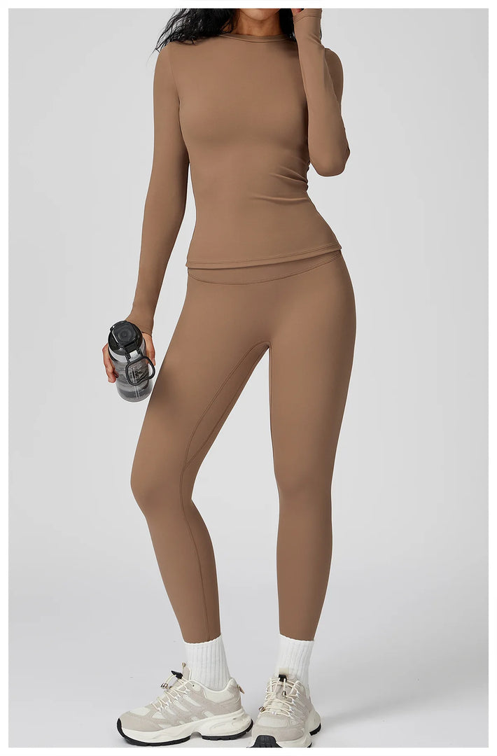 Luxurious Contour 2 Piece Yoga Athleisure Set Nylon