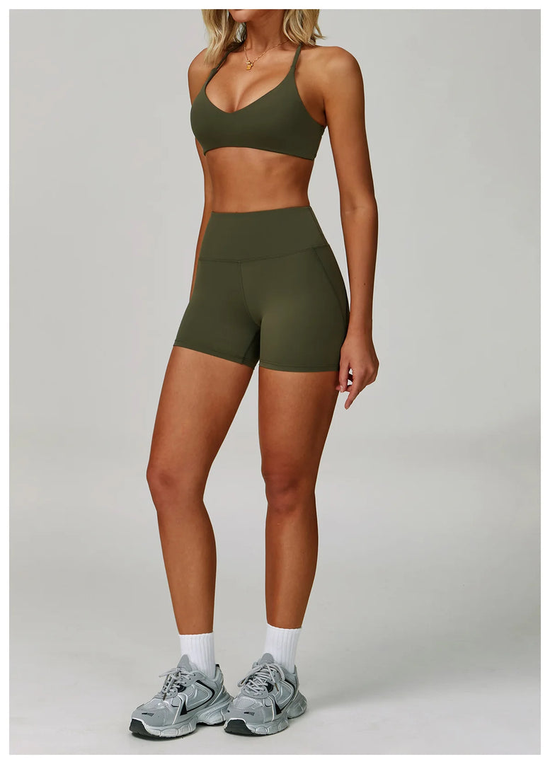 Seamless Contour 2 Piece Breathable Active Wear Set Nylon