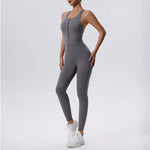 Load image into Gallery viewer, Zippered Contoured One-Piece Yoga Set Performance Wear
