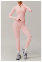 Load image into Gallery viewer, Performance Contoured Zippered Yoga Outfit Long Sleeve

