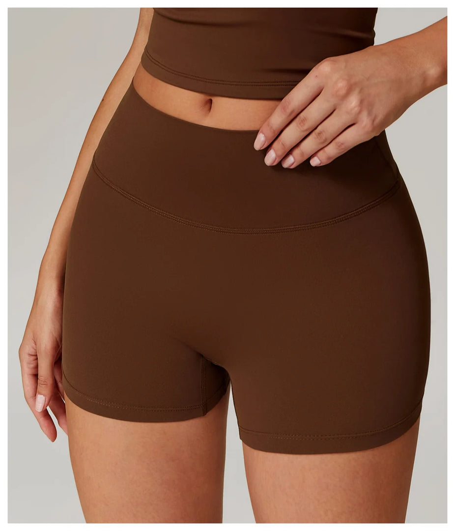 Running High Waist Contoured Scrunching Shorts Nylon
