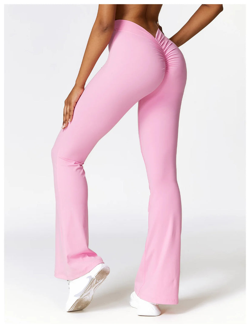 Contoured Flared Leggings With High Waist Silhouette
