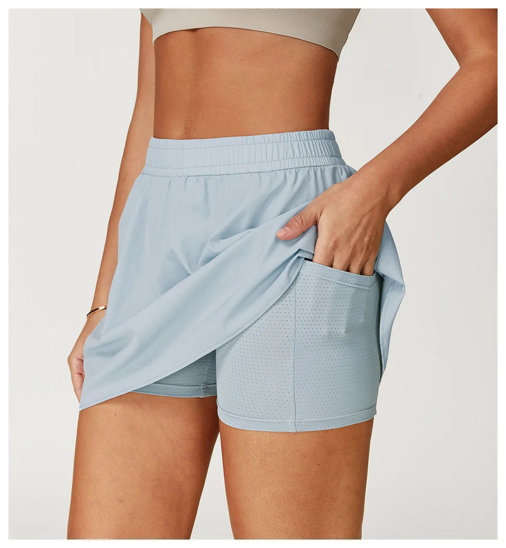 High Waist Contoured Breathable Yoga Short Skirt