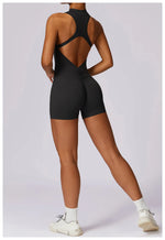 Load image into Gallery viewer, Luxurious Contour Performance Zip Front Yoga Romper
