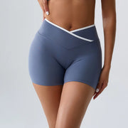 High Rise Contour Performance Shorts With Cross Wise Waist