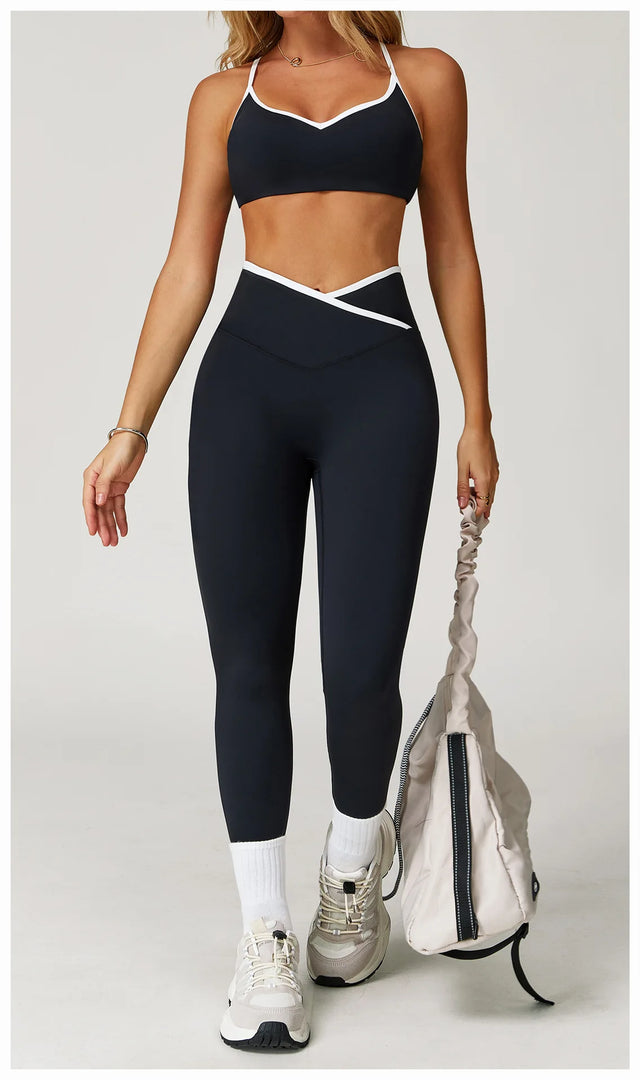 High Waist Sculpt Leggings Breathable Knit Performance Wear