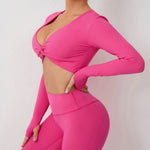 Load image into Gallery viewer, Seamless Ultra Soft Long Sleeve Yoga Crop Removable Pads
