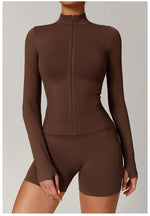 Load image into Gallery viewer, Seamless Long Sleeve Performance Jacket Zip Front Nylon
