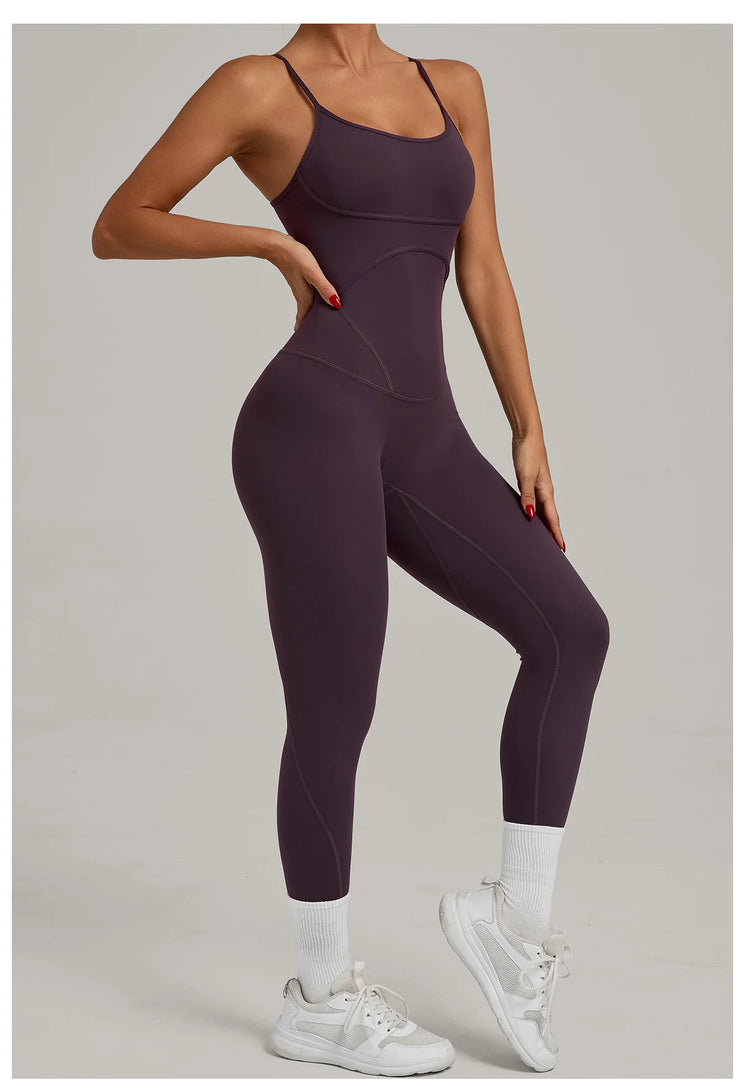Breathable Contour One-Piece Yoga Jumpsuit Quick-Dry