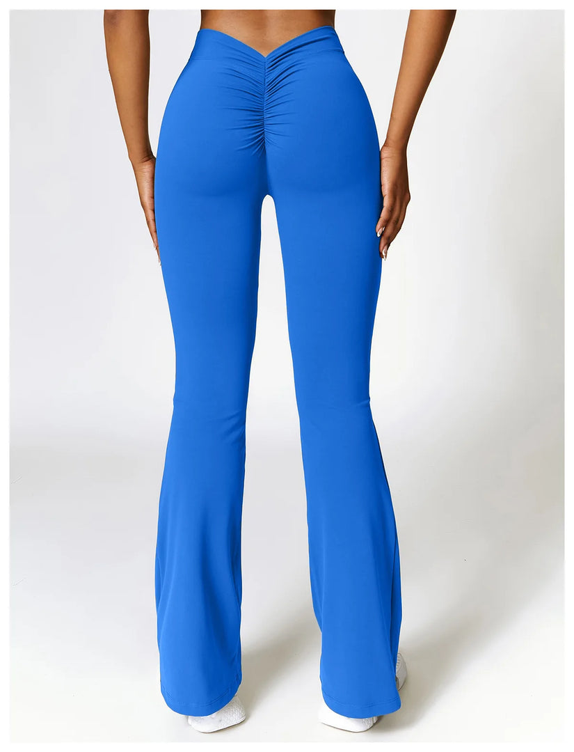 Contoured Flared Leggings With High Waist Silhouette