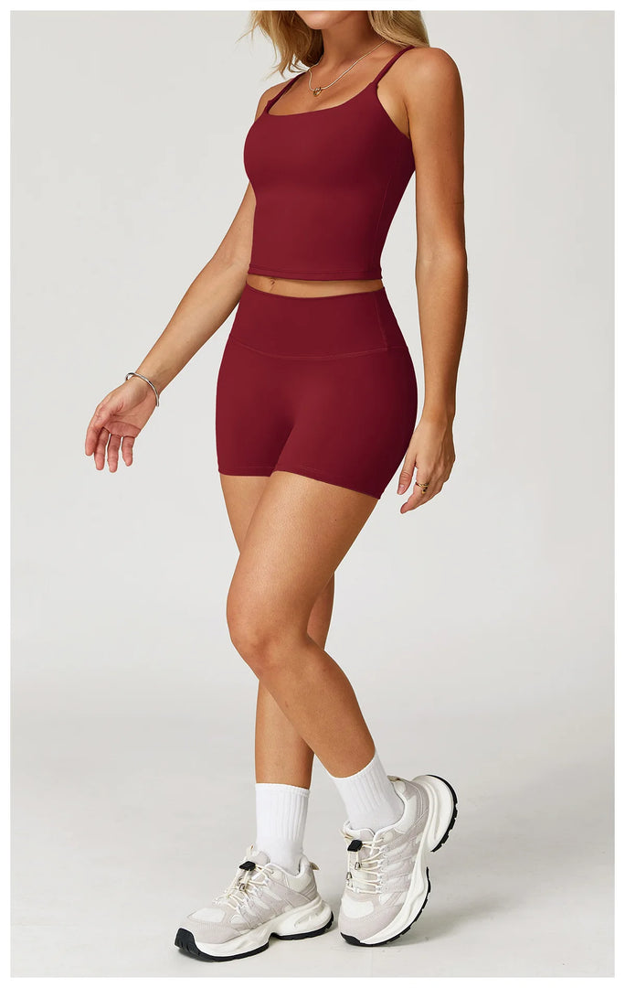 Performance Contour Seamless Two Piece Yoga Bra Set Nylon