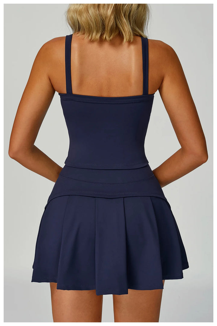 Luxe Contour 2 Piece Yoga Wear Ensemble Nylon Knit Fabric