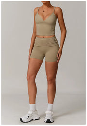 2 Piece Seamless Contour Yoga Set Nylon Spandex Blend