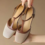 Load image into Gallery viewer, Women's Flats T-Strap Block Heel Round Toe Style
