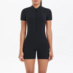 Load image into Gallery viewer, Light Weight Zippered Short Sleeve Jumpsuit Nylon Fabric
