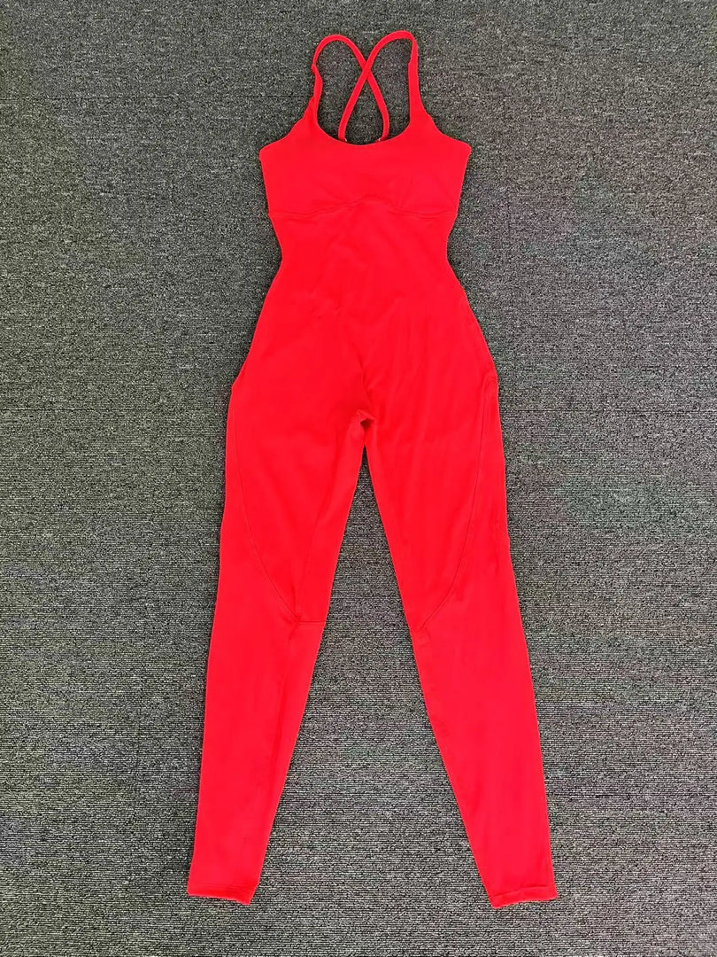 Luxe Sleeveless Yoga Jumpsuit Nylon Spandex