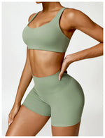 Load image into Gallery viewer, Seamless Two Piece Yoga Set Contour Silhouette Leggings
