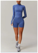 Load image into Gallery viewer, Performance Contoured Zippered Yoga Outfit Long Sleeve
